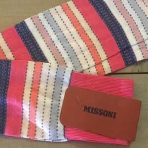 Missoni Italy Cotton Socks Hosiery Striped Knee